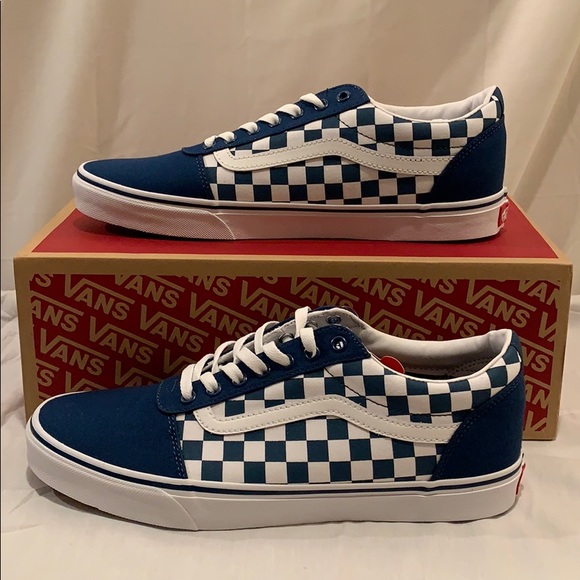 vans ward checkerboard blue